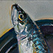 Mackerel on Black Plate