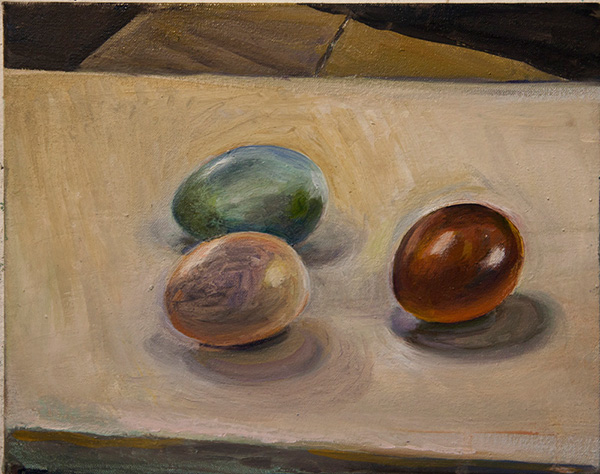 Three Eggs on Box